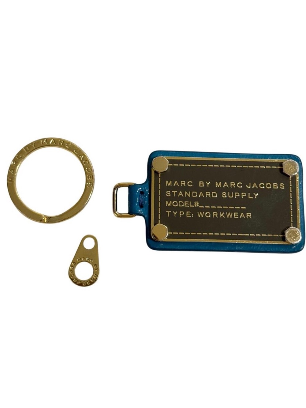 Marc by Marc Jacobs Blue Hang Tag Zipper Pull Key Ring Set